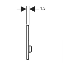 Clapetă de acționare, Geberit, Sigma50, alb/negru cromat