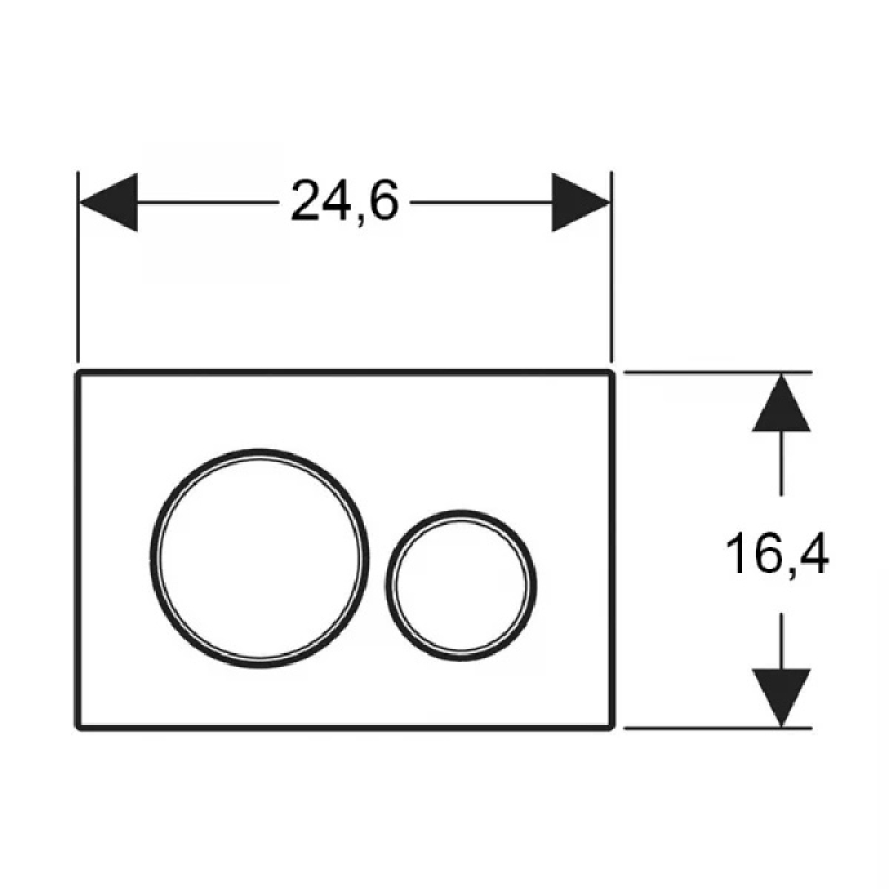 Clapetă de acționare, Geberit, Sigma 20, negru