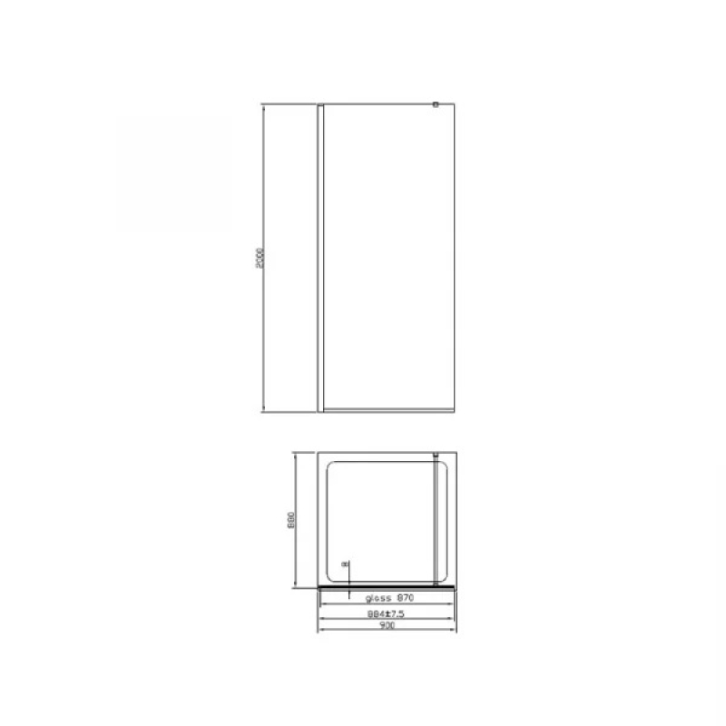 Paravan de duș, Mediterraneo, Foxy Gold, 90 cm, easy clean, profil auriu periat