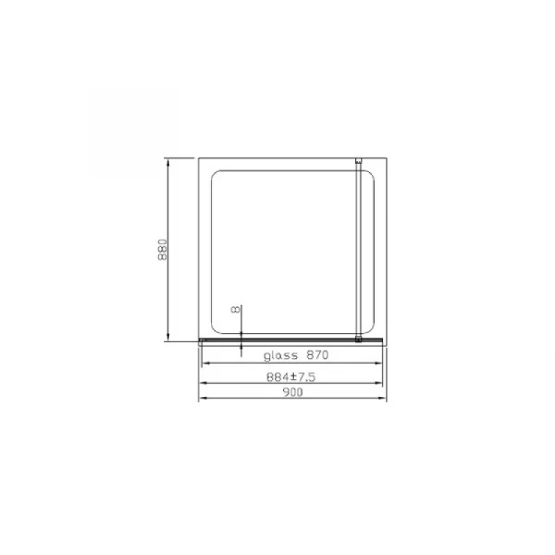 Paravan de duș, Mediterraneo, Foxy Gold, 90 cm, easy clean, profil auriu periat