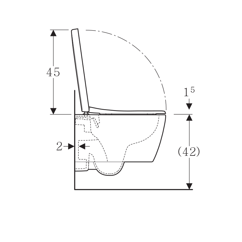 Set vas wc suspendat, Geberit, iCon, compact, rimless, cu capac soft close și quick release, alb