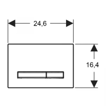 Clapetă de acționare, Geberit, Sigma50, alb/roșu-auriu