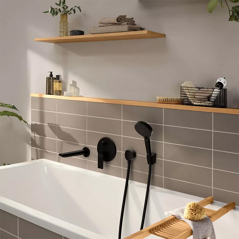Pipa cadă Hansgrohe, Rebris E 212 mm, negru mat