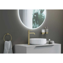 Baterie înaltă pentru lavoar, Kludi, Nova Fonte Pura, fără ventil, alb mat