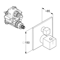 Comutator încastrat Kludi, Decus, pentru 3 consumatori, brushed bronz