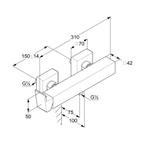 Baterie duș Kludi, Decus, monocomandă, brushed bronze