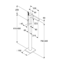 Baterie cadă-duș, Kludi, Decus, stativă, crom