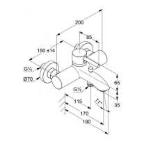 Baterie cadă-duș, Kludi, Bozz, auriu periat