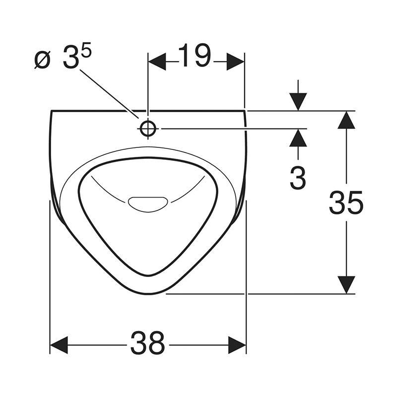 Pisoar suspendat, Geberit, Alex, alimentare de sus, alb