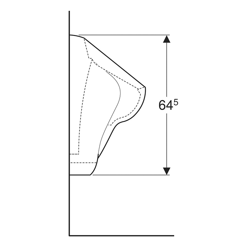 Pisoar suspendat, Geberit, Alex, alimentare de sus, alb