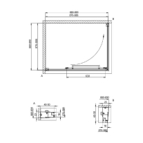 Cabina duș Kolpasan, Stellar Uni, 90 x 90 x h200, crom