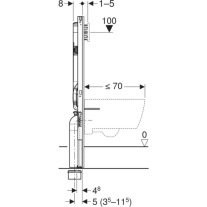 Rezervor wc incastrat Geberit, Duofix, pentru WC suspendat, cu rezervor Sigma, 8 cm (UP720)