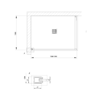 Paravan Walk-In Kolpasan, Calypso 140 cm, sticla 8 mm, efect oglindă, negru mat