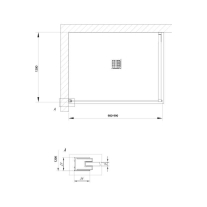 Paravan Walk-In Kolpasan, Calypso 100 cm, sticla 8 mm, sticlă transparentă, auriu