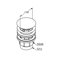 Ventil pentru lavoar Kludi, click-clack, alb mat