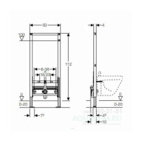 Rama de montaj Geberit, Duofix, pentru lavoar, H 112 - 130 cm