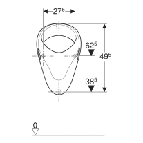 Pisoar Geberit, Felix, cu alimentare de sus, alb