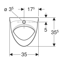 Pisoar Geberit, Felix, cu alimentare de sus, alb