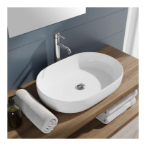 Lavoar pe blat, Hatria, Happy Hour 12:00 S, oval, 57 cm, alb