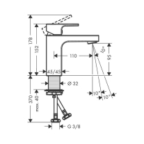 Baterie lavoar Hansgrohe, Vernis Shape 100, EcoSmart, crom