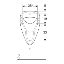  Pisoar suspendat, Geberit, Alex, alimentare prin spate, alb