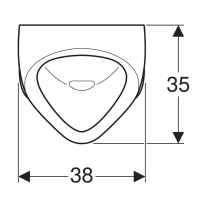  Pisoar suspendat, Geberit, Alex, alimentare prin spate, alb