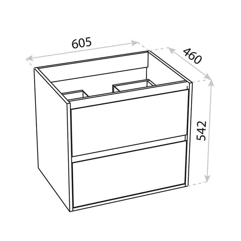 Mobilier suspendat pentru lavoar, Spectrum, Manitoba, 60 cm, ornamente negre, nuc