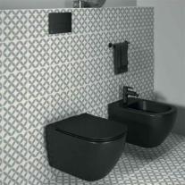 Capac WC Ideal Standard, pentru WC Tesi RimLS+, soft close, quick release negru mat