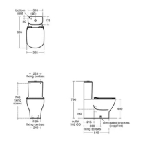 Vas Wc stativ Ideal Standard, Tesi AquaBlade®, back-to-wall, negru mat