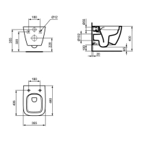 Vas WC suspendat Ideal Standard, I.Life S, RimLS+, 36x48 cm, alb