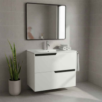 Mobilier pentru lavoar incastrat Fluminia, Bari 60, alb mat