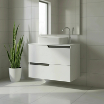 Mobilier cu blat pentru lavoar Fluminia, Bari 60, alb mat