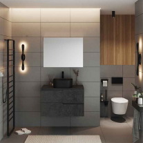 Mobilier cu blat pentru lavoar Fluminia, Bari 80, urban grey