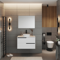 Mobilier cu blat pentru lavoar Fluminia, Bari 80, alb mat