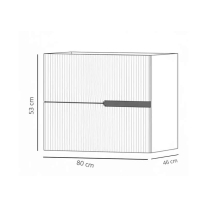 Mobilier pentru lavoar pe blat Fluminia, Malta, finisaj riflat, 80 cm, alb