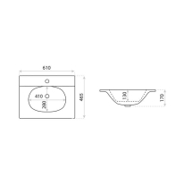 Lavoar pentru mobilier, Spectrum, Carolina, 60 cm, alb