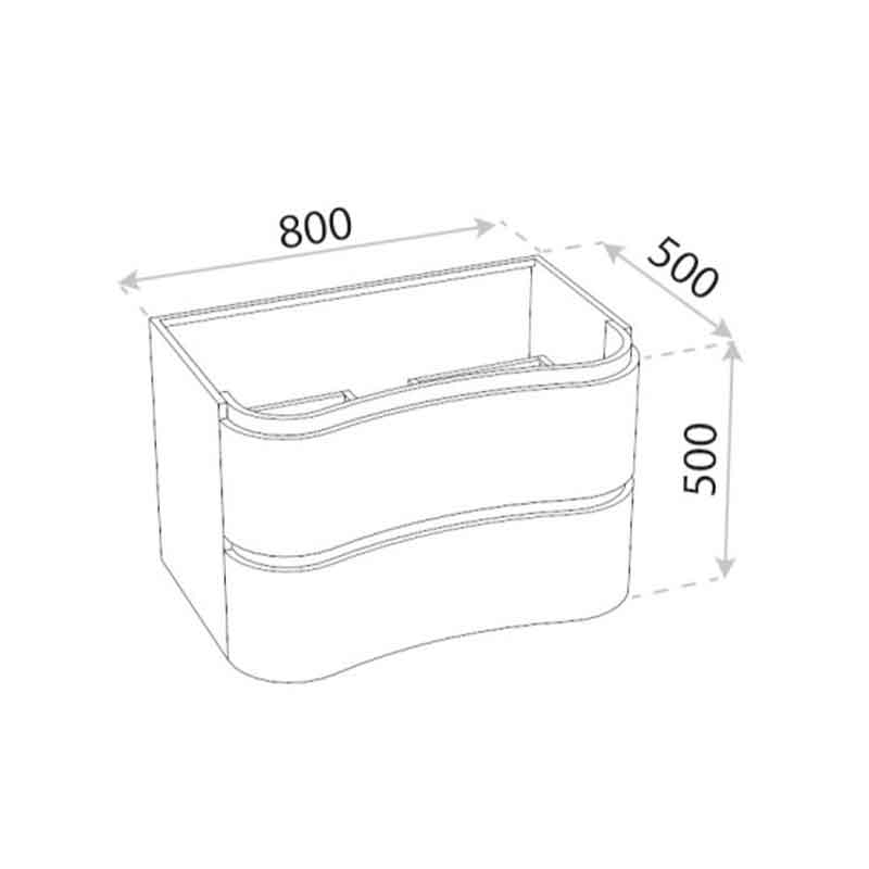 Set mobilier si lavoar, Spectrum, Oviedo 80, design ondulat, alb