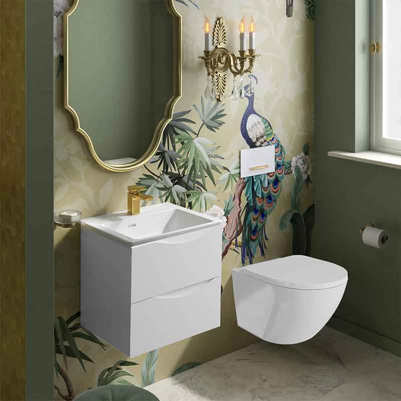 Set vas WC, Spectrum, Trendi, rimless, cu capac soft close, quick release, alb