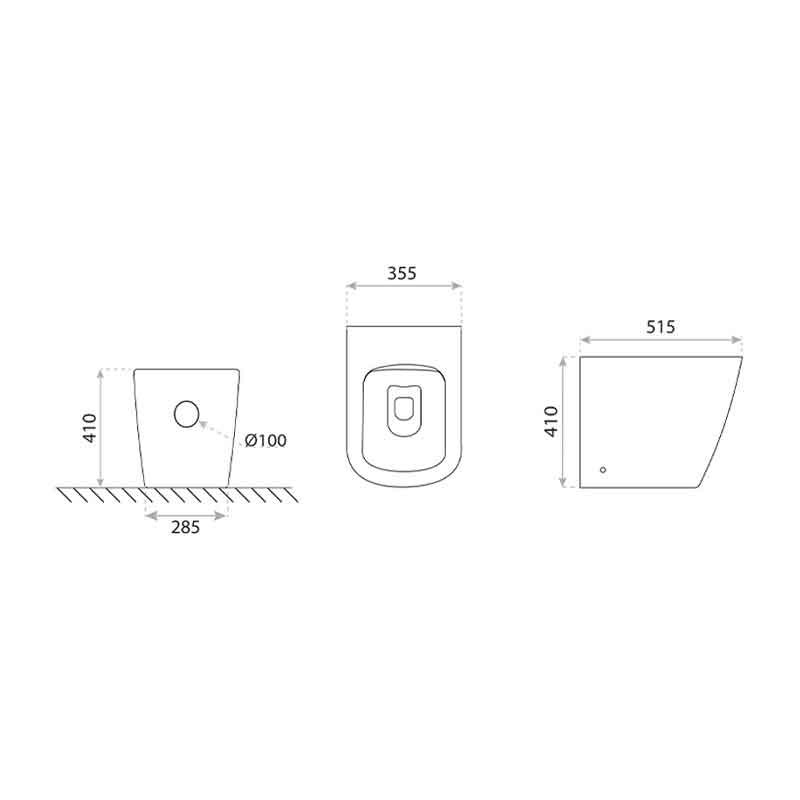 Bideu stativ Spectrum, Tyber, cu fixare ascunsă, 35.5 x 51.5 cm, alb