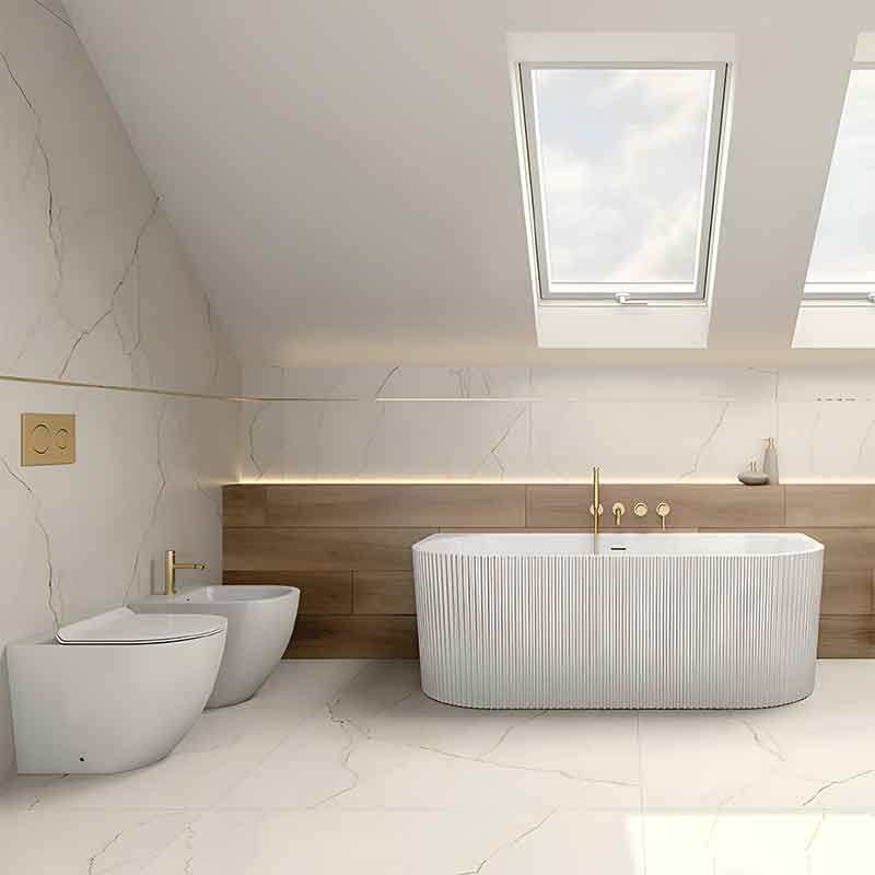 Bideu stativ Spectrum, Trendi, cu fixare ascunsă,37 x 56.5 cm, alb