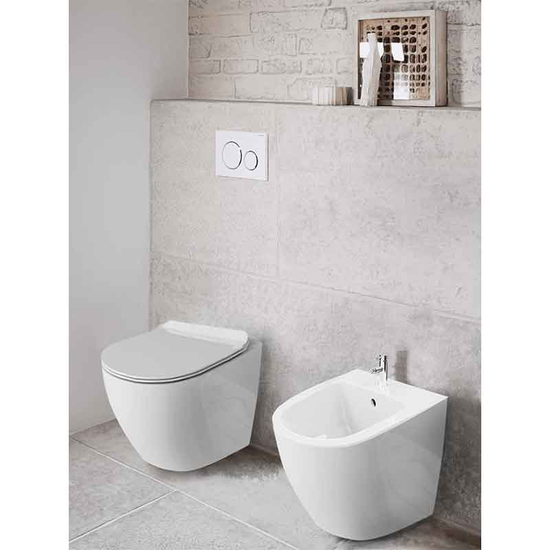 Bideu stativ Spectrum, Trendi, cu fixare ascunsă,37 x 56.5 cm, alb