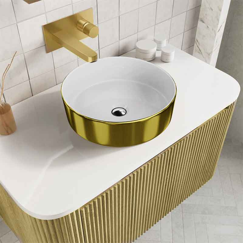 Lavoar pe blat Spectrum, Rosina Gold White, rotund, auriu-alb
