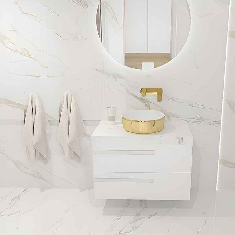 Lavoar pe blat Spectrum, Rosina Gold White, rotund, auriu-alb