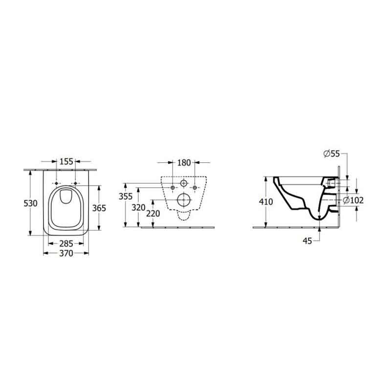 Set WC suspendat Villeroy&Boch, Architectura, TwistFlush, cu capac soft close, quick release, alb