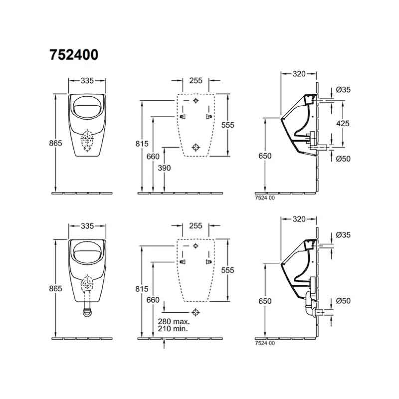 Pisoar Villeroy&Boch, O.Novo, cu aspirație, alb alpin