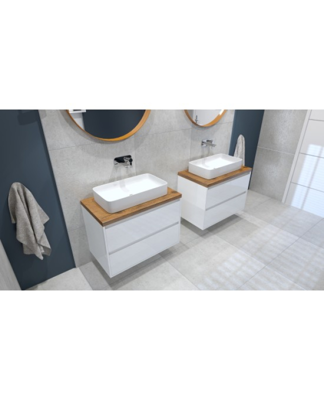 Mobilier suspendat pentru lavoar, Spectrum, Manitoba, 80 cm, alb