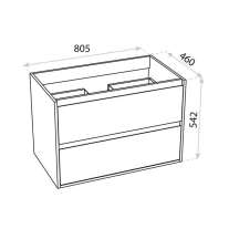 Mobilier suspendat pentru lavoar, Spectrum, Manitoba, 80 cm, alb