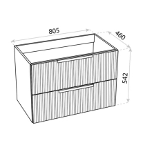 Mobilier pentru lavoar Spectrum, Omaha 80, riflat, negru mat
