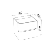 Mobilier pentru lavoar, Spectrum, Alcazar 60, colț rotunjit și lavoar din sticlă, negru mat