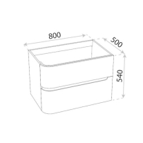 Mobilier pentru lavoar, Spectrum, Alcazar 80, colț rotunjit și lavoar din sticlă, alb
